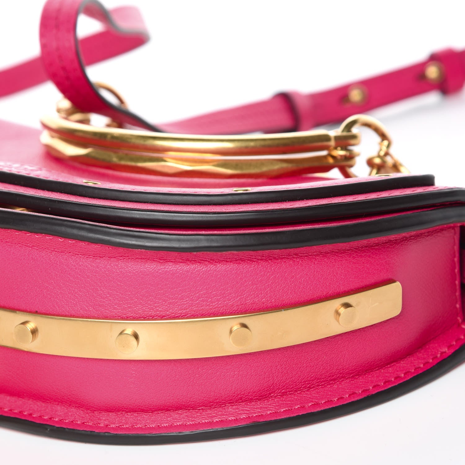Chloe Calfskin Small Nile Bracelet Minaudiere Bag Fuchsia Rose 10 of 12