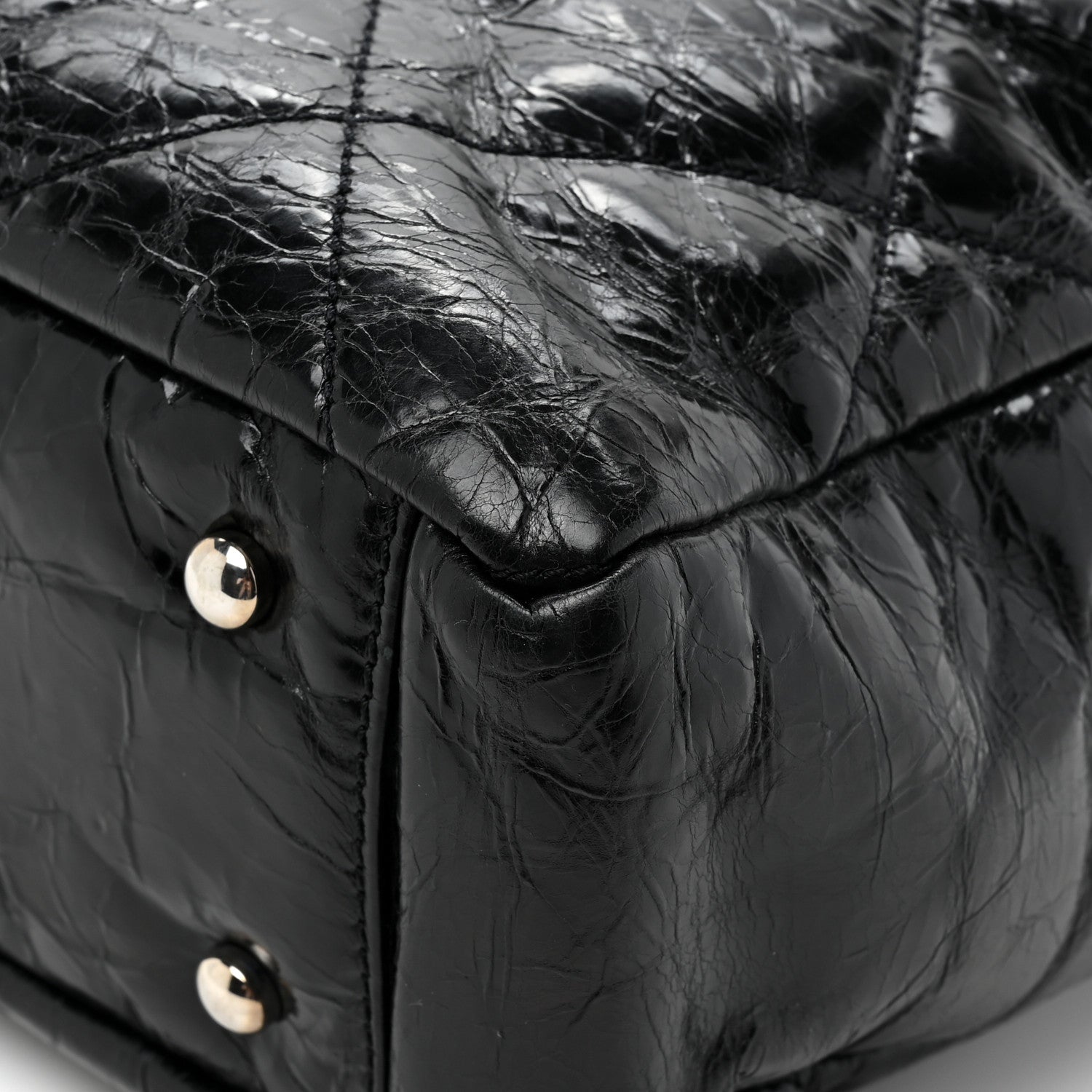 Chanel Glazed Calfskin Quilted Tweed Portobello Tote Black Red 12 of 16