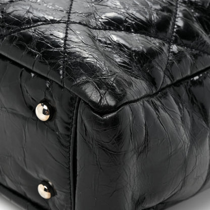 Chanel Glazed Calfskin Quilted Tweed Portobello Tote Black Red 12 of 16