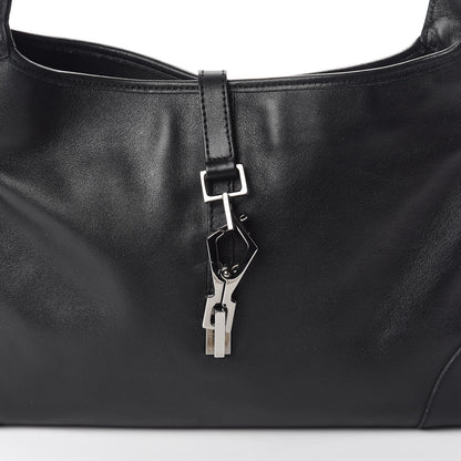 Gucci Calfskin Lobster Clasp Lock Jackie O Hobo Black 10 of 12