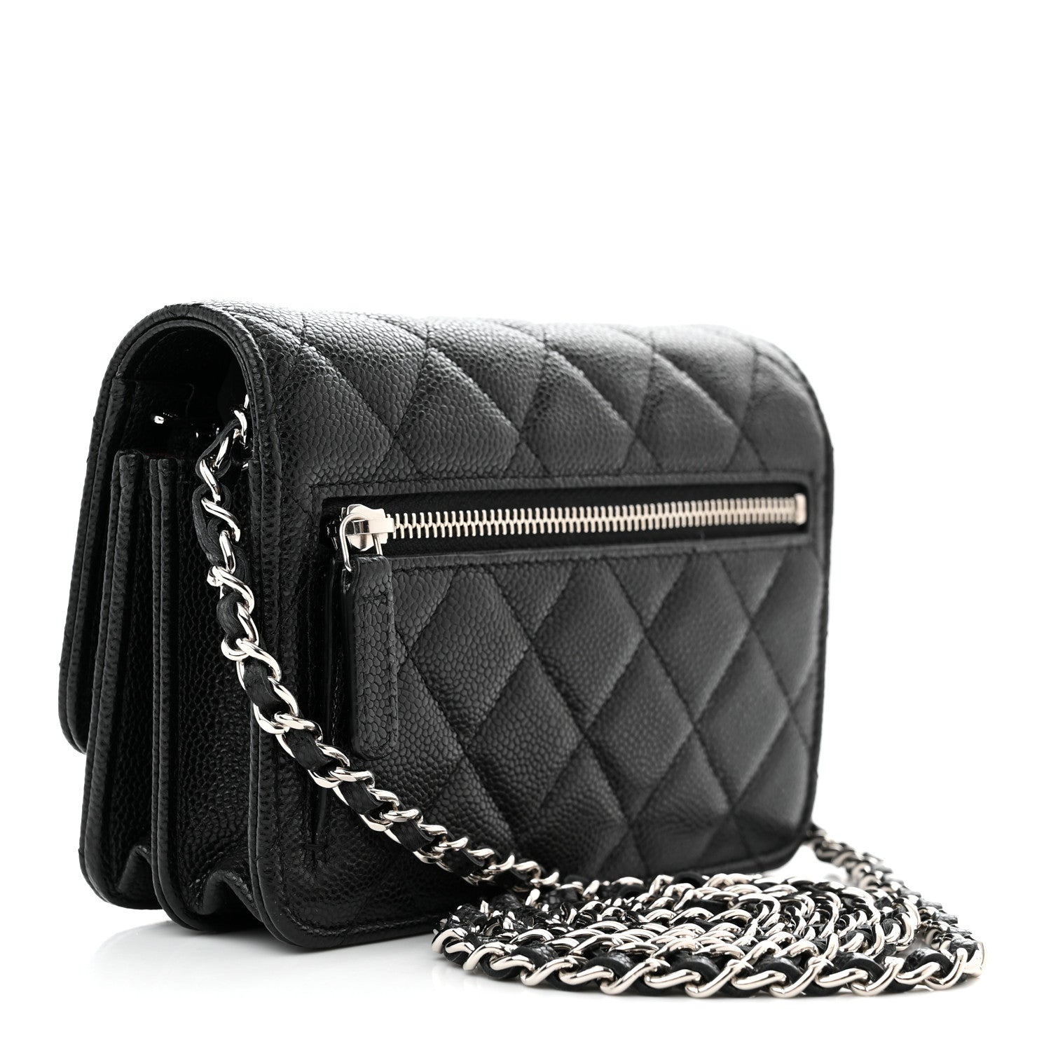 Chanel Caviar Quilted Mini Wallet On Chain WOC Black 3 of 10