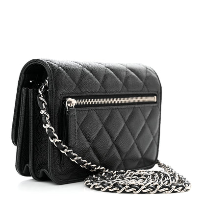 Chanel Caviar Quilted Mini Wallet On Chain WOC Black 3 of 10