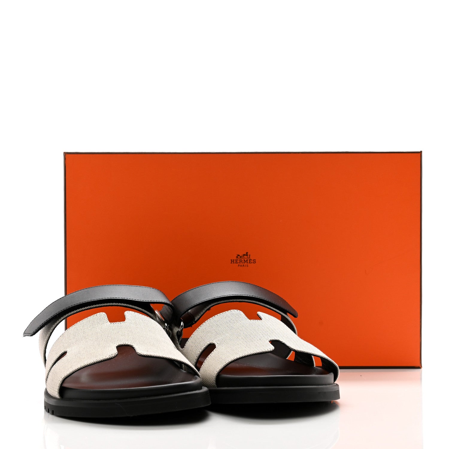 Hermes Toile De Coton Veau Lisse Mens Chypre Sandals 42 Prunoir 9 of 9