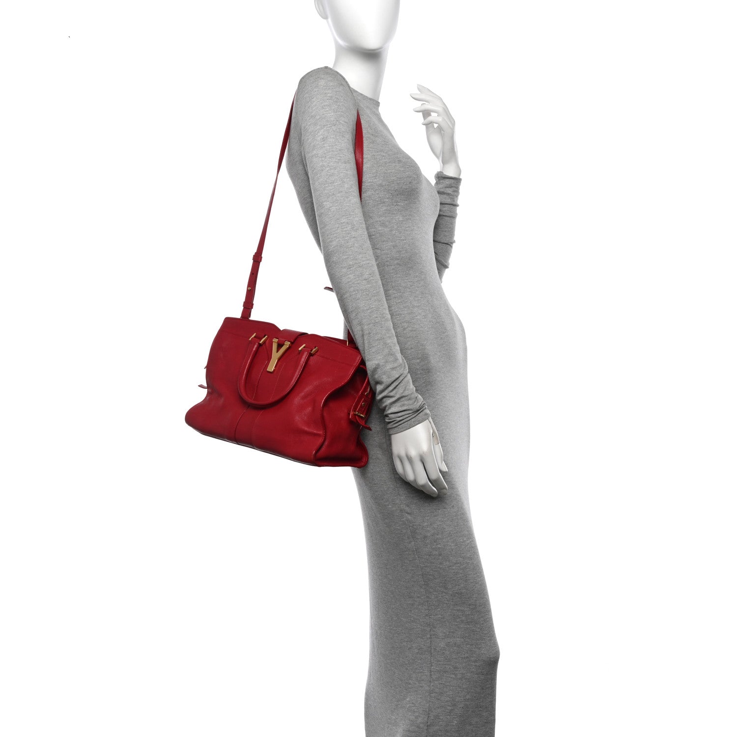 Saint Laurent Sheepskin Small Cabas ChYc Rouge Orient 2 of 15