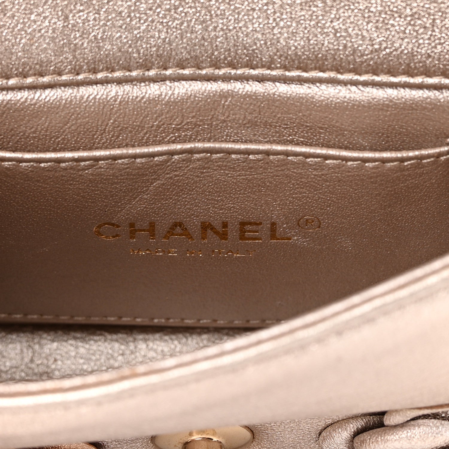 Chanel Metallic Lambskin Quilted Mini Camellia Flap Silver Gold 6 of 13