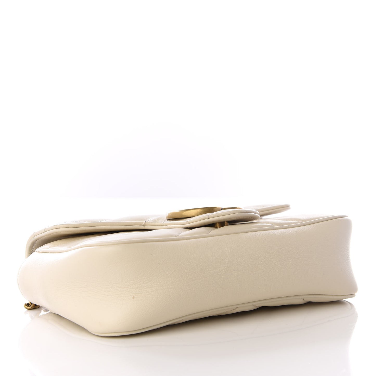 Calfskin Matelasse Super Mini GG Marmont Shoulder Bag White