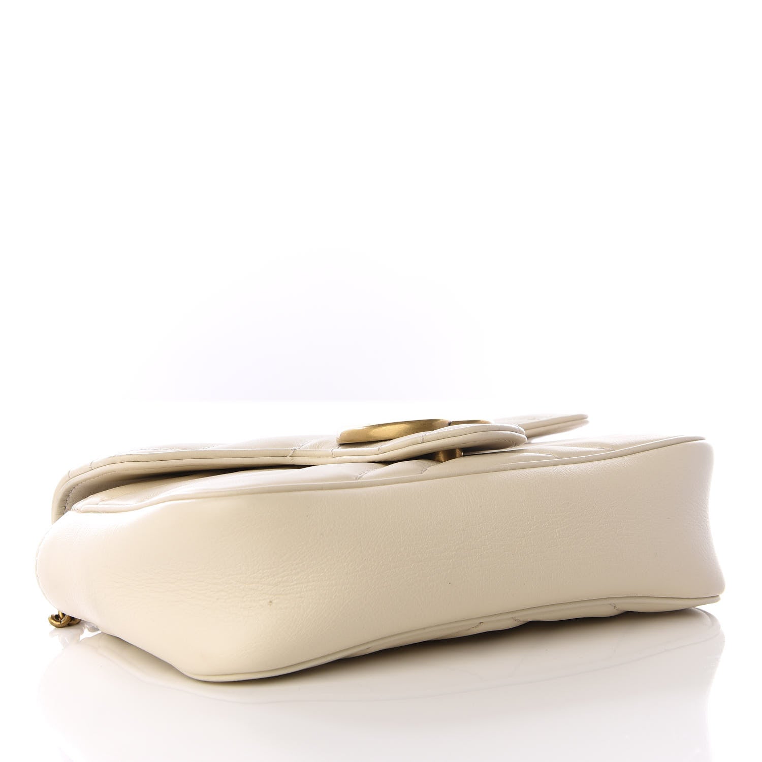 Gucci Calfskin Matelasse Super Mini GG Marmont Shoulder Bag White 3 of 8