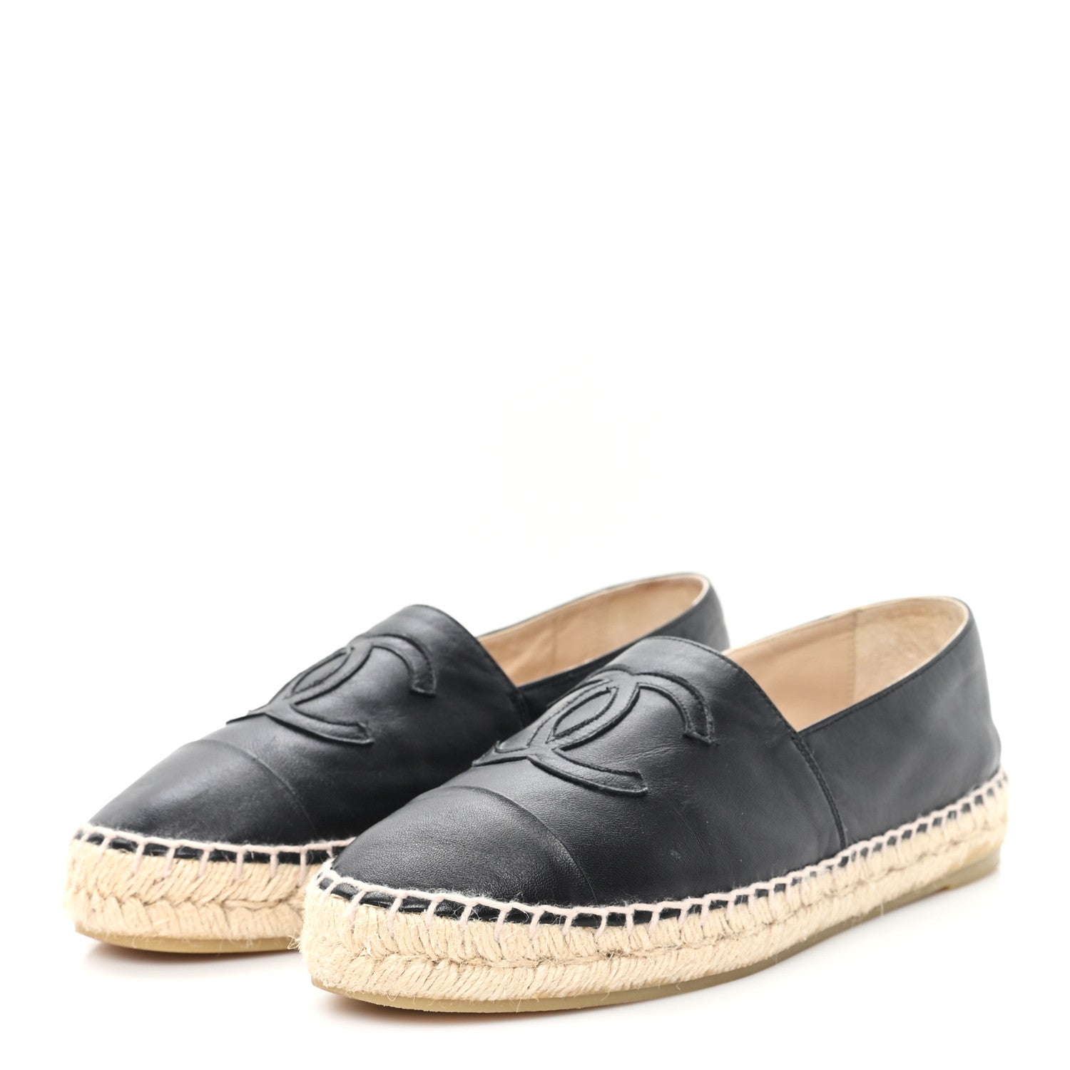 Chanel Lambskin CC Espadrilles 36 Black 4 of 11