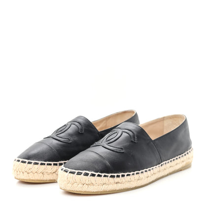 Chanel Lambskin CC Espadrilles 36 Black 4 of 11