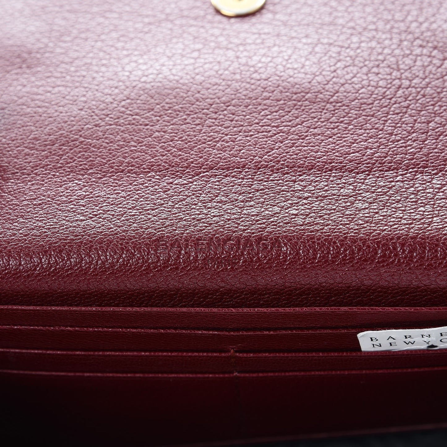 Chevre Gold Metallic Edge Hardware Money Wallet Bordeaux