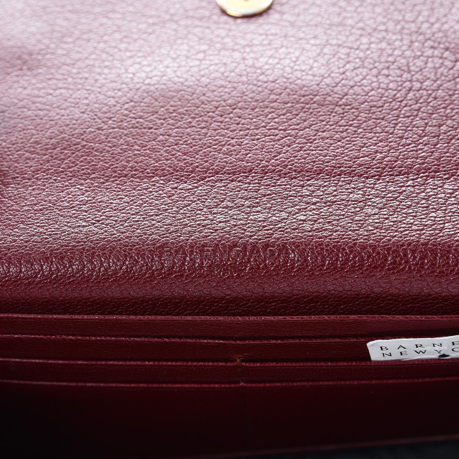 Balenciaga Chevre Gold Metallic Edge Hardware Money Wallet Bordeaux 6 of 15