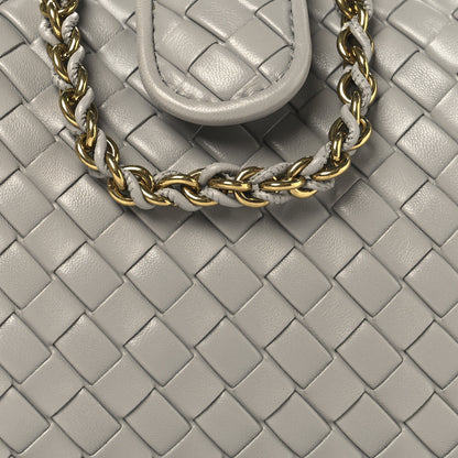 Bottega Veneta Nappa Intrecciato Small The Lauren 1980 Clutch With Chain Sterling 7 of 9