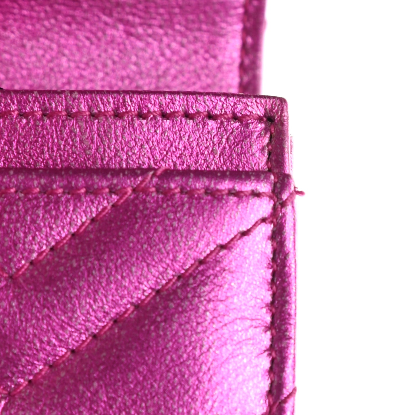 Metallic Calfskin Matelasse Crystal GG Marmont Continental Wallet Fuchsia