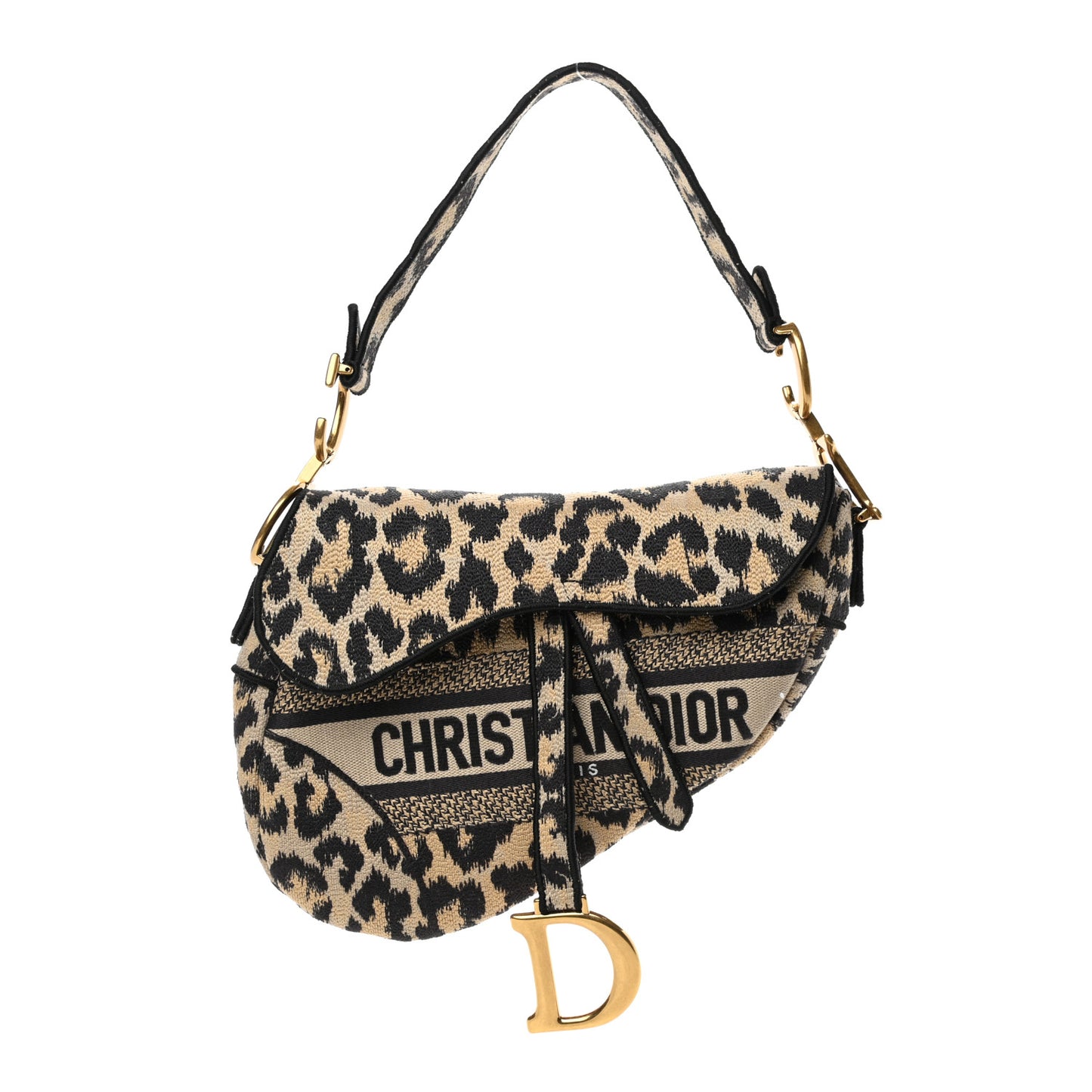 Canvas Mizza Embroidered Saddle Bag Beige Multicolor