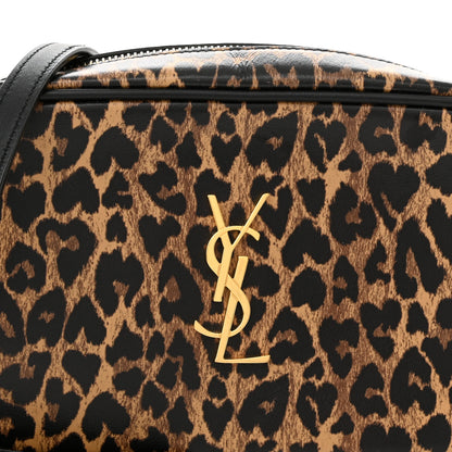 Saint Laurent Calfskin Heart Leopard Print Monogram Mini Lou Camera Bag Toffee 8 of 10