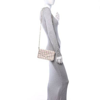 Louis Vuitton Damier Azur Studded Pochette Felicie Chain Wallet Fuchsia 2 of 11