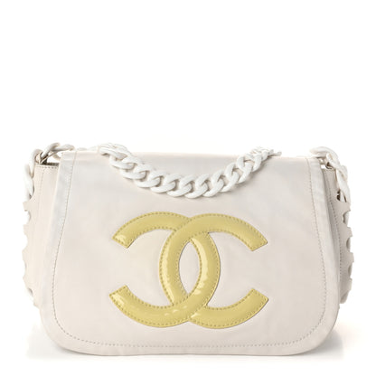 Chanel Calfskin Modern Chain Rhodoid Flap White 1 of 11