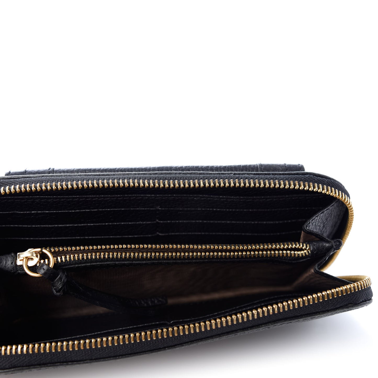 Grained Calfskin Paraty Zip Around Wallet Black