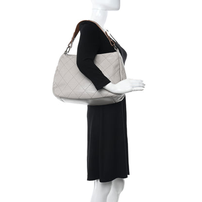 Chanel Glazed Calfskin On The Road Hobo Beige 2 of 11