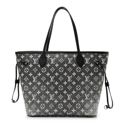 Louis Vuitton Denim Monogram Jacquard Neverfull MM Grey 1 of 8