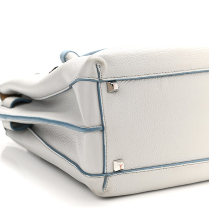 MCM Grained Calfskin Large Milla Tote Whisper Grey 8 of 15