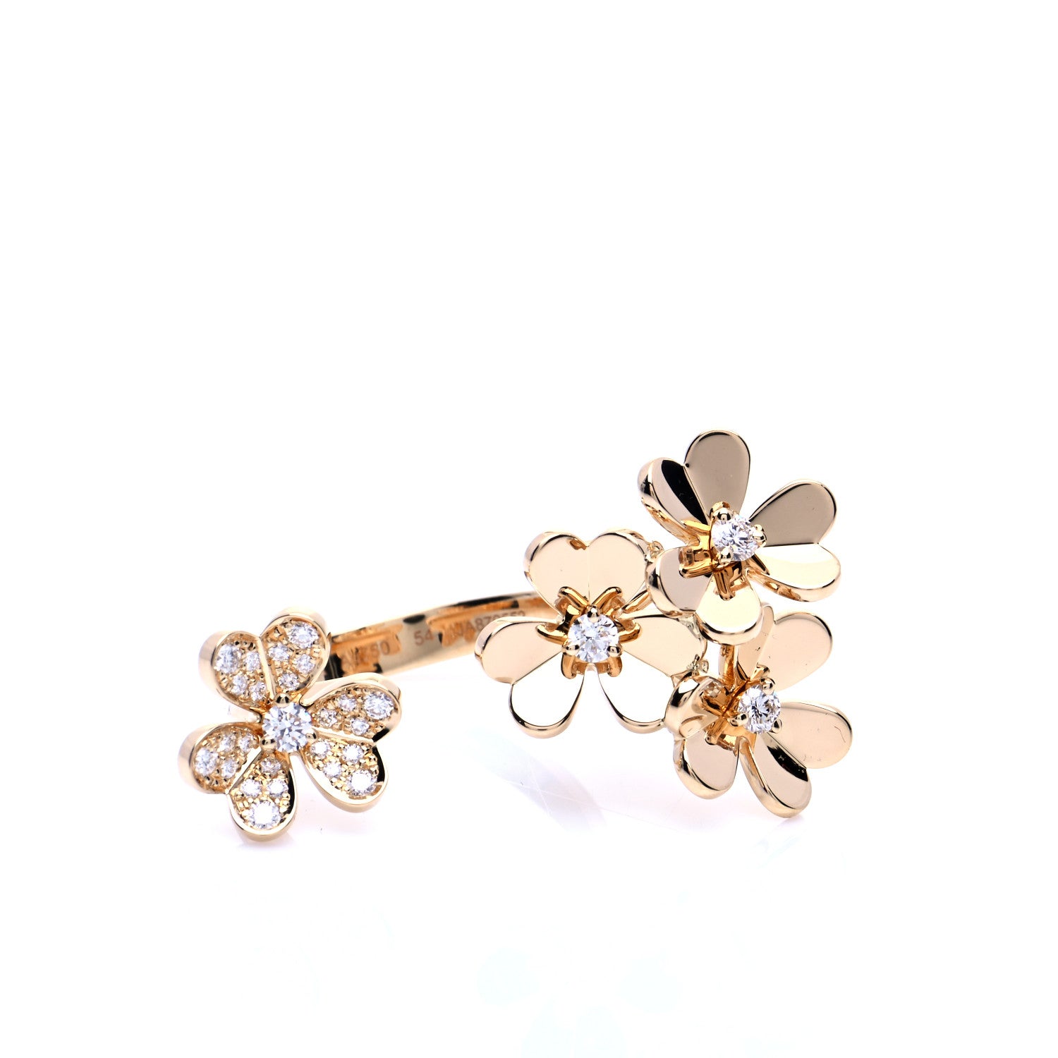 Van Cleef & Arpels 18K Yellow Gold Diamond Frivole Between The Finger Ring 54 6.75 4 of 5