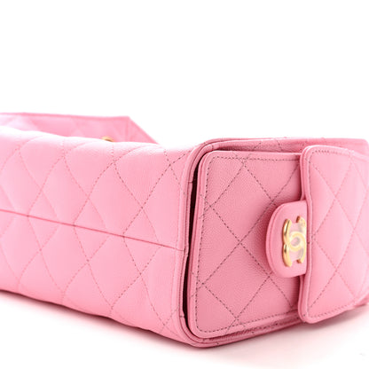 Chanel Caviar Quilted Mini Chanel 25 Handbag Pink 10 of 11