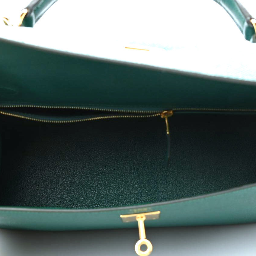 Hermes Epsom Kelly Sellier 32 Malachite 5 of 10