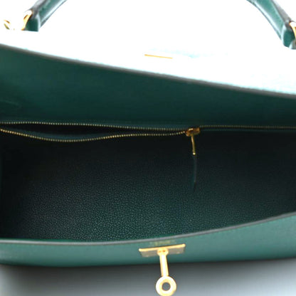 Hermes Epsom Kelly Sellier 32 Malachite 5 of 10