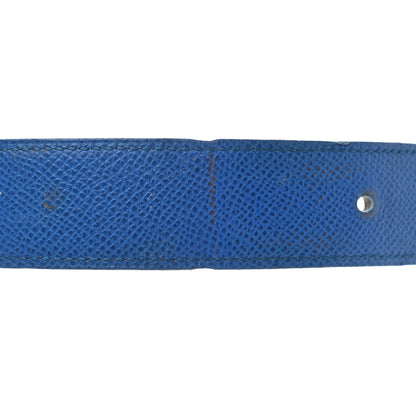 Hermes Courchevel 32mm H Belt 70 Bleu France Gold 8 of 8
