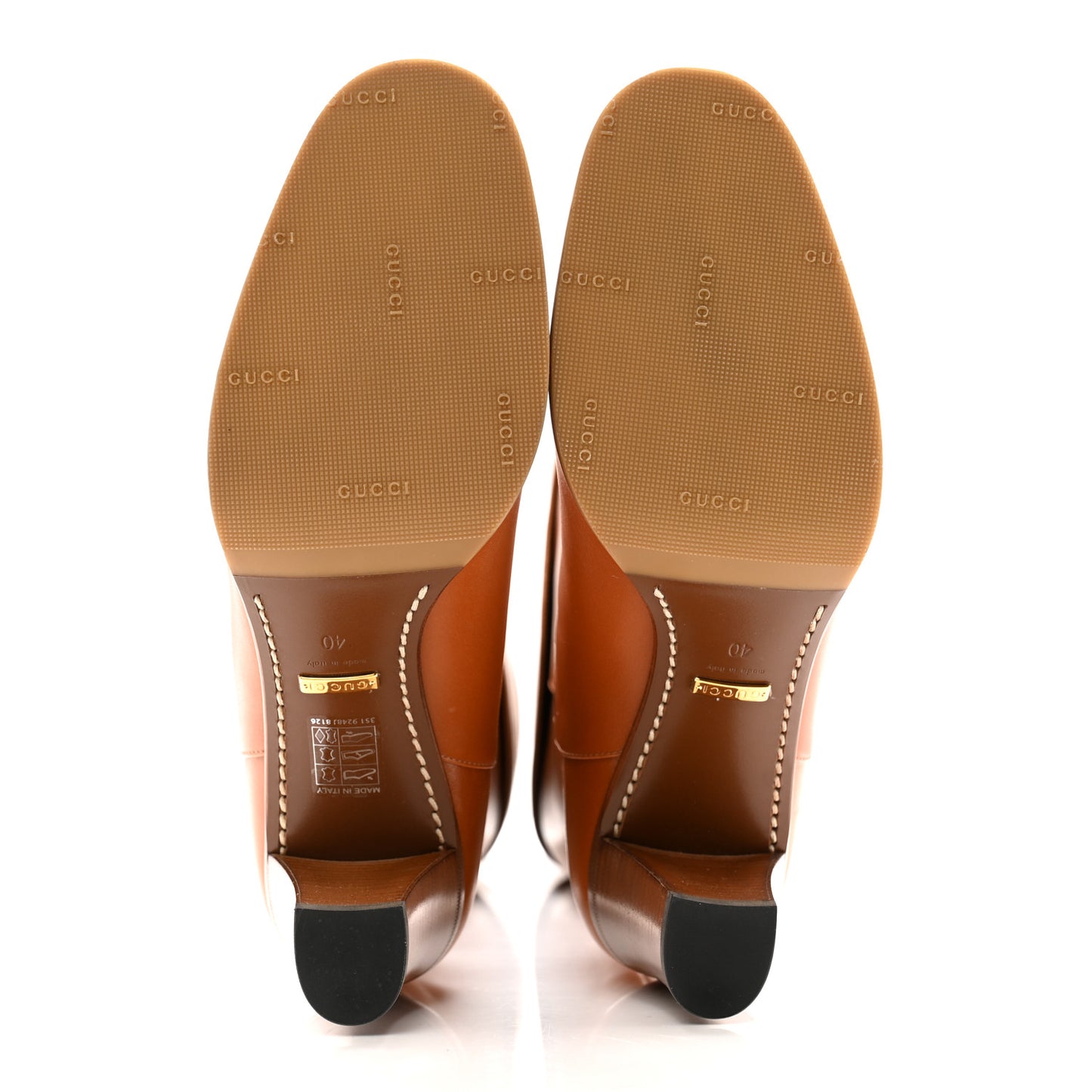 Calfskin Half Horsebit Tall Boots 40 Cognac