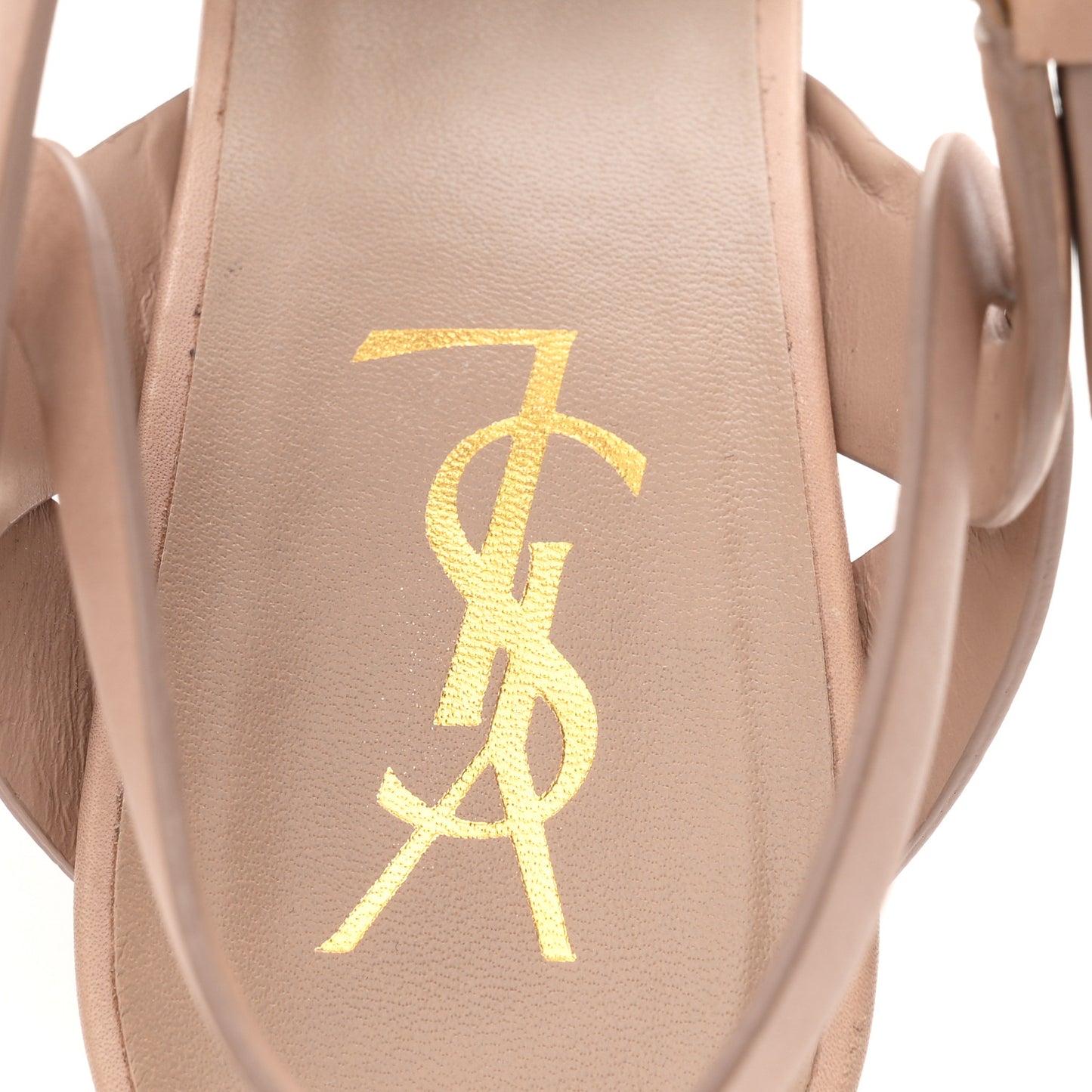Calfskin Tribute 105 Platform Sandals 38.5 Nude