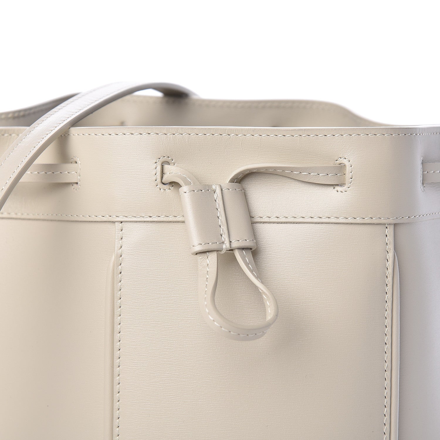 Saint Laurent Smooth Calfskin Medium Talitha Bucket Bag Vintage White 7 of 9
