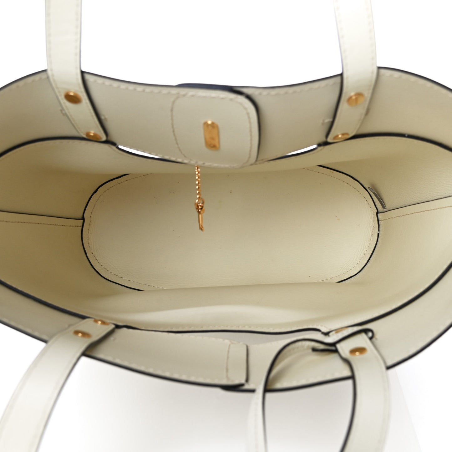 Smooth Grained Calfskin Small Aby Tote White