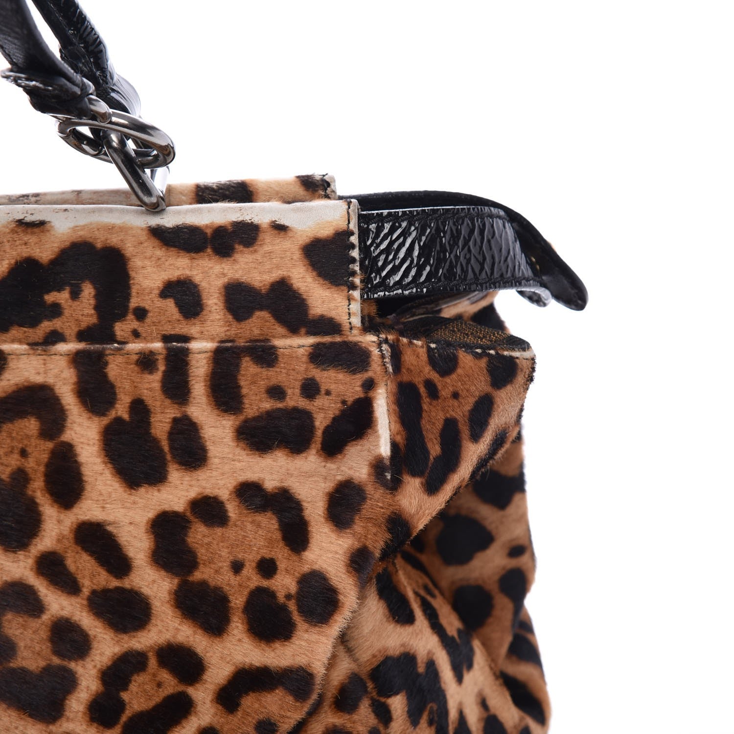 Fendi Calf Hair Leopard Print Zucca Large Peekaboo Iconic Satchel Tobacco 18 of 24
