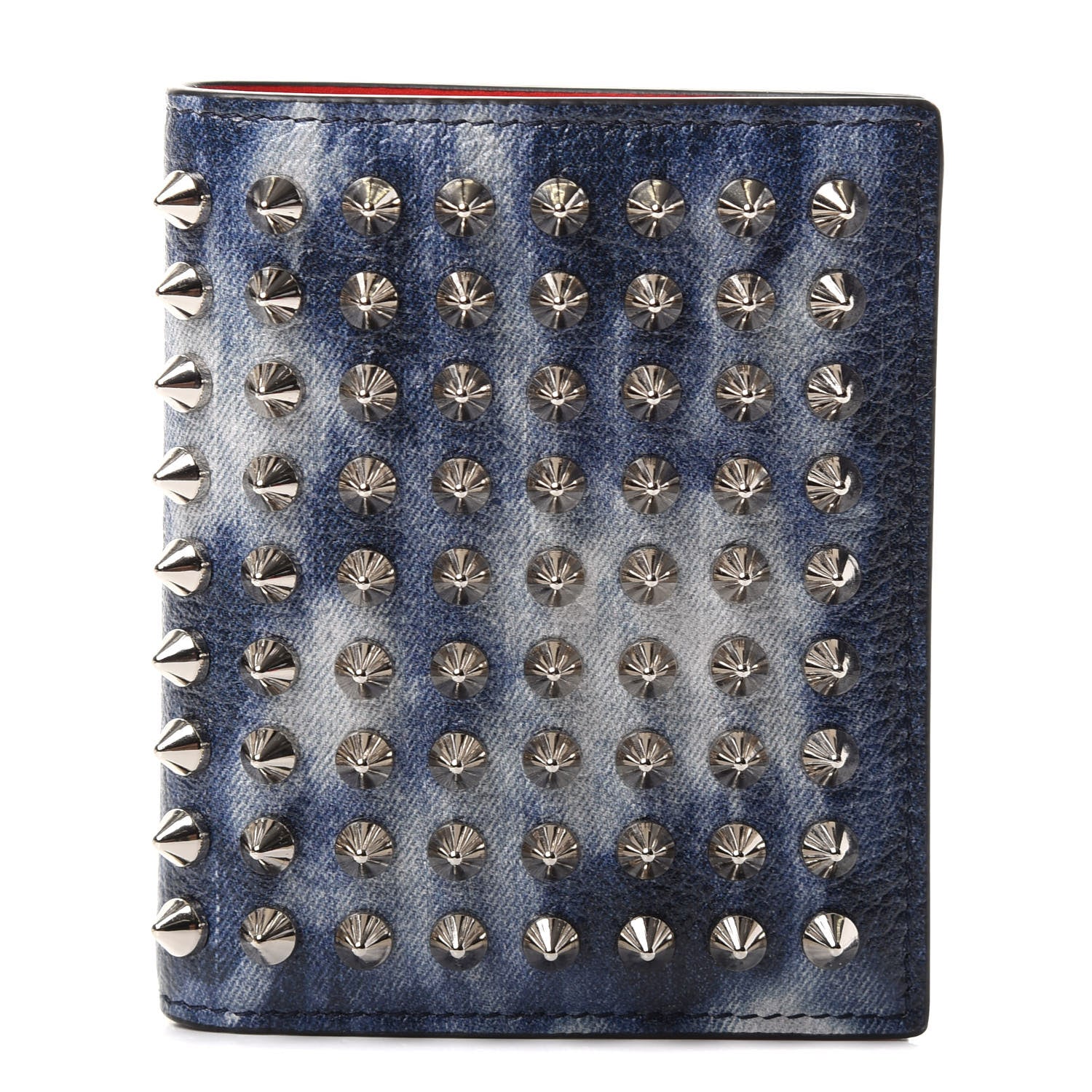 Christian Louboutin Calfskin Spiked Paros Wallet Blue 1 of 7