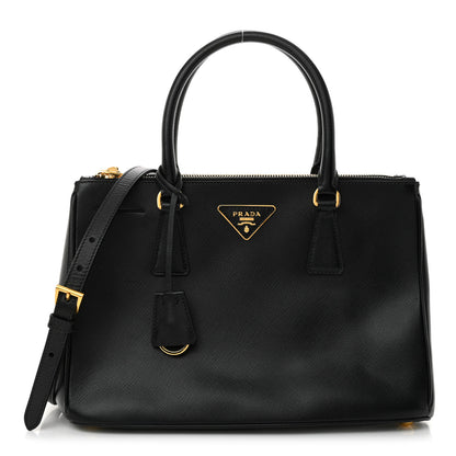 Prada Saffiano Small Galleria Double Zip Tote Black 1 of 13