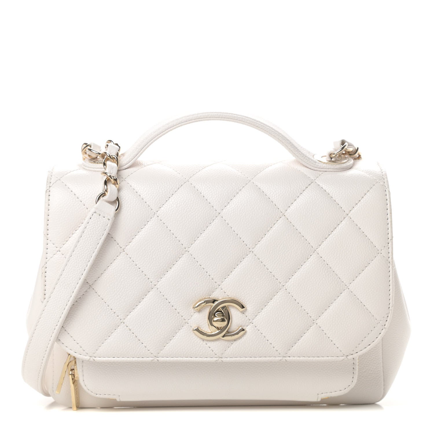 Chanel Caviar Quilted Medium Business Affinity Flap White 1 of 12