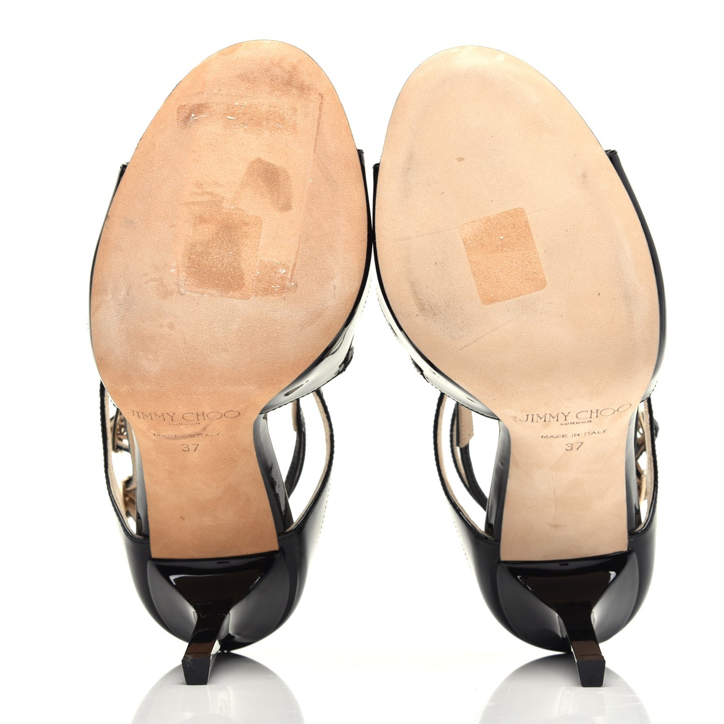 Patent Calfskin Lang Sandals 37 Black