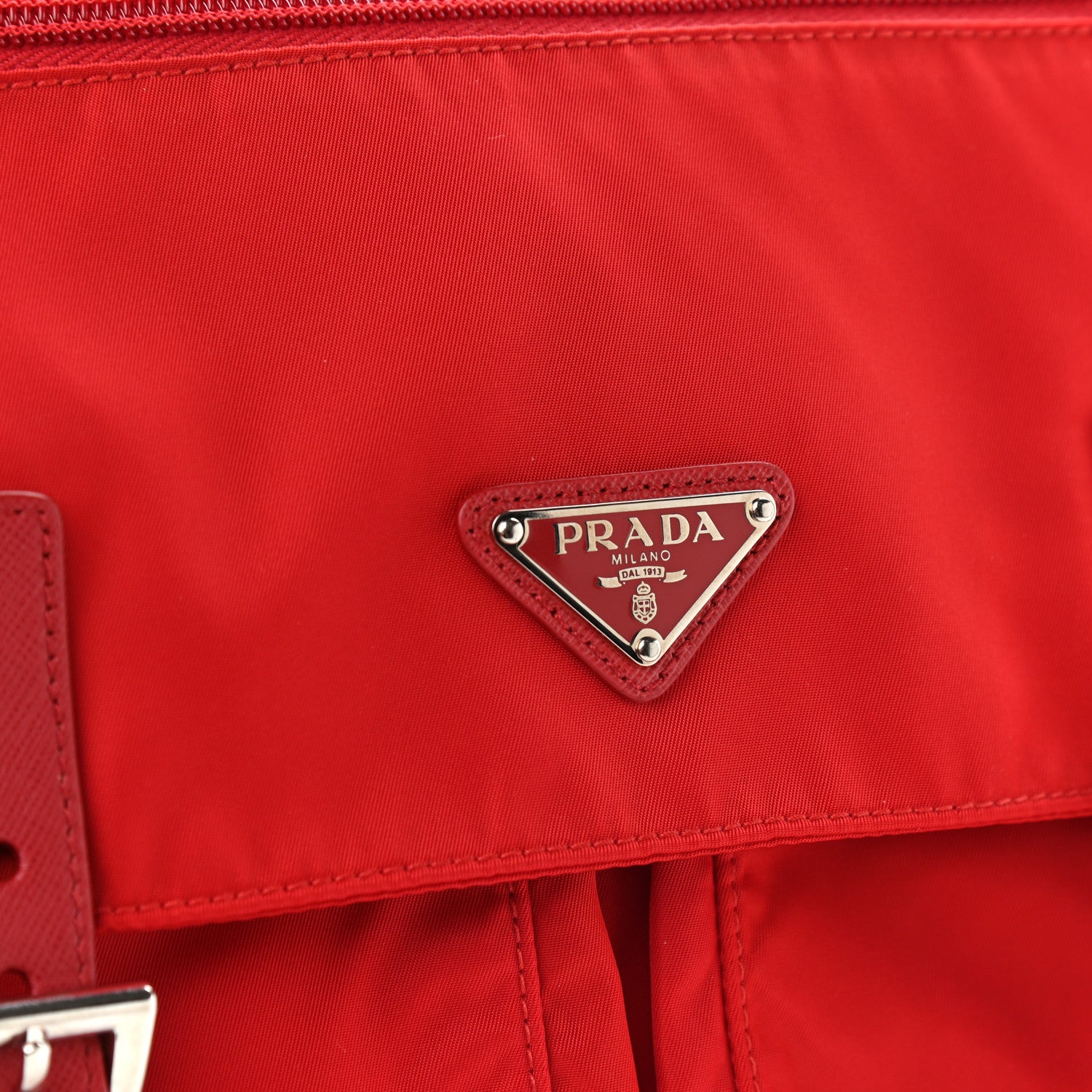 Prada Tessuto Nylon Saffiano Messenger Bag Red 7 of 10