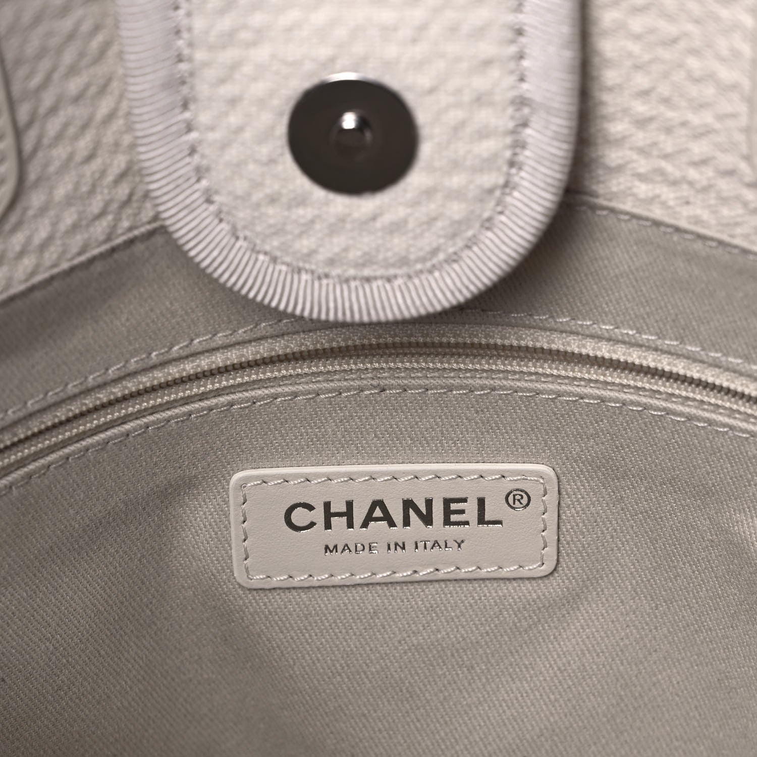 Chanel Mixed Fibers Small Deauville Tote White 6 of 10