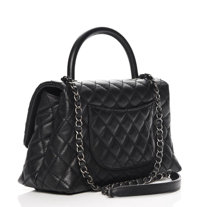 Chanel Caviar Quilted Small Coco Handle Flap Black 3 of 8
