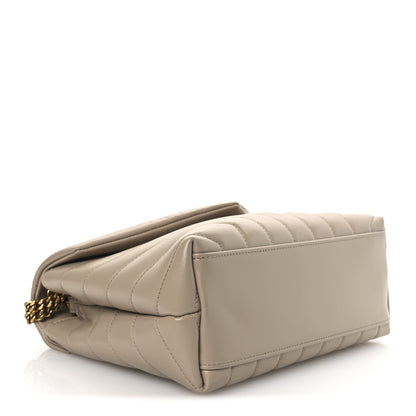 Saint Laurent Calfskin Y Quilted Monogram Small Loulou Chain Satchel Dark Beige 3 of 10