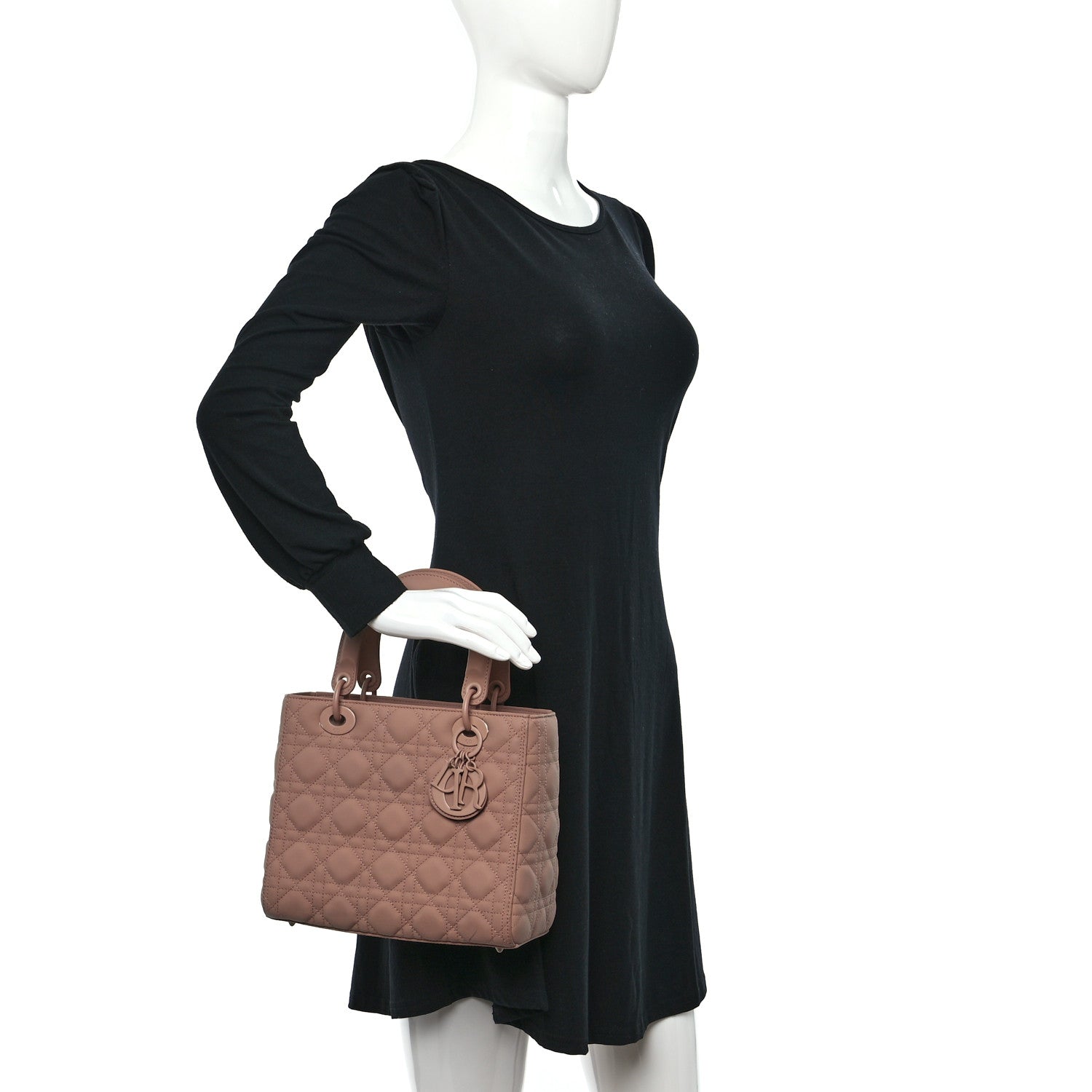 Christian Dior Ultra Matte Calfskin Cannage Medium Lady Dior Beige 2 of 11