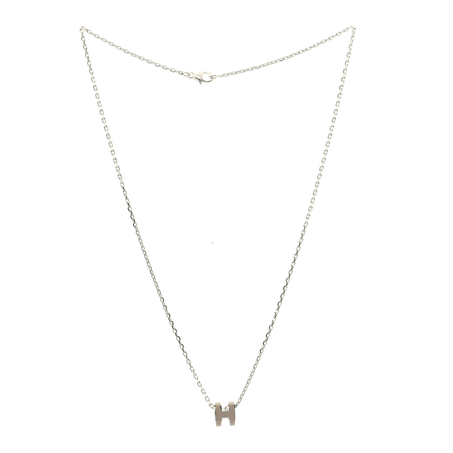 Hermes Palladium Mini Pop H Pendant Necklace Marron Glace 3 of 7