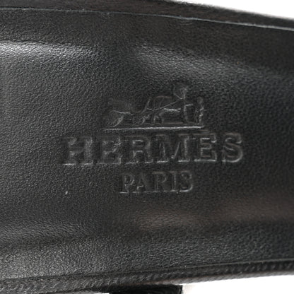 Hermes Goatskin Alesia Sandals 37.5 Black 6 of 11