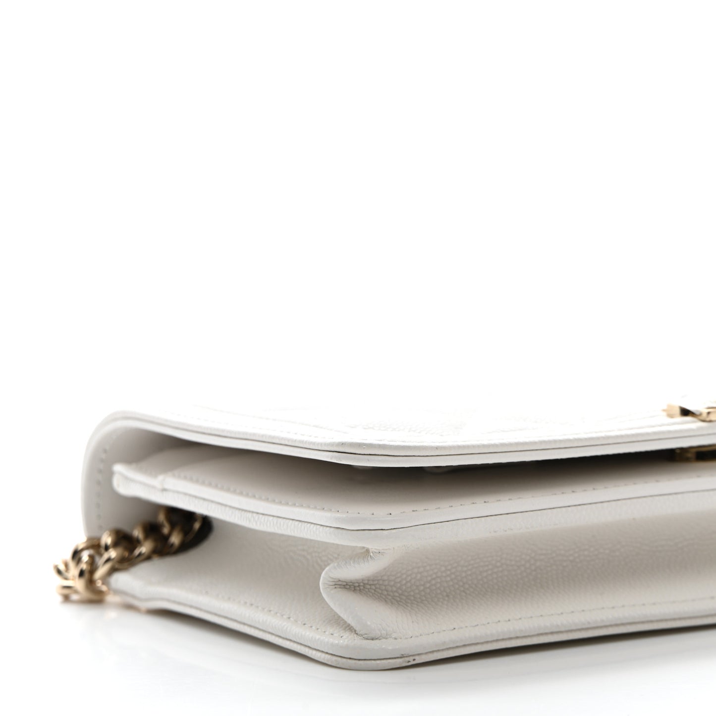 Caviar Quilted Boy Wallet On Chain WOC White