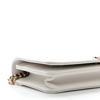 Chanel Caviar Quilted Boy Wallet On Chain WOC White 10 of 13