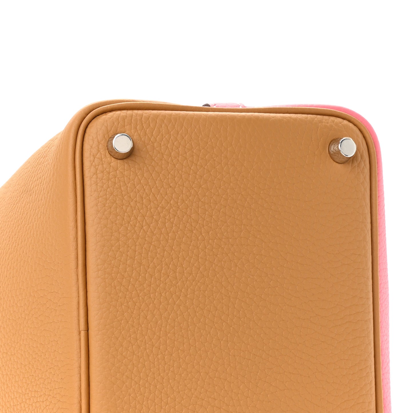 Taurillon Clemence Casaque Picotin Lock 18 PM Rose Azalee Sesame