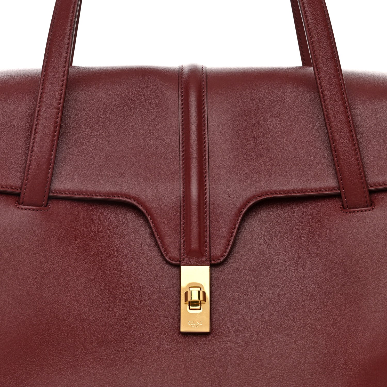 Celine Calfskin Large Soft 16 Bag Burgundy 8 of 10